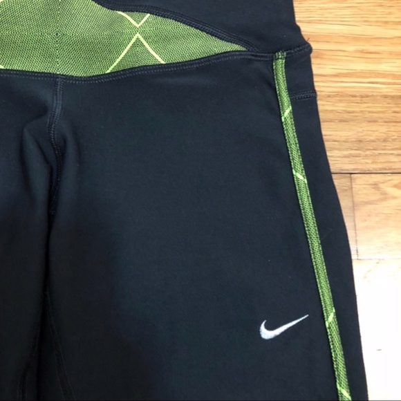 Nike neon green dry fit running capri pants - Picture 2 of 5